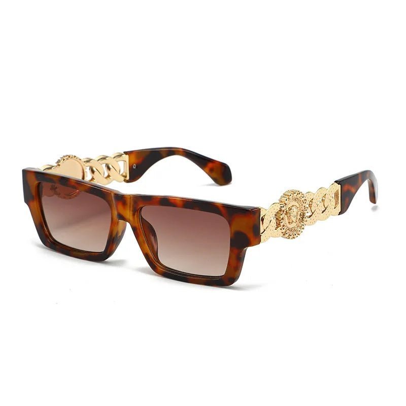Mona square sunglasses leopard frame