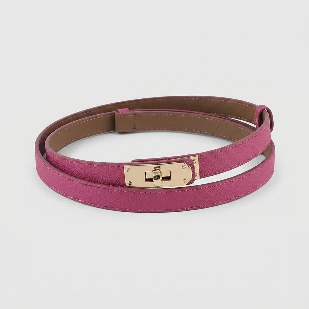 Rays pink belt with gold turn-lock buckle