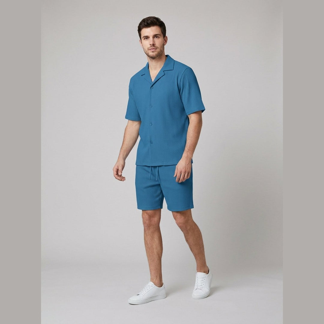 Relaxtic mens ribbed set blue