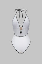Heather | Neck Tie-Back One-Piece Swimsuit