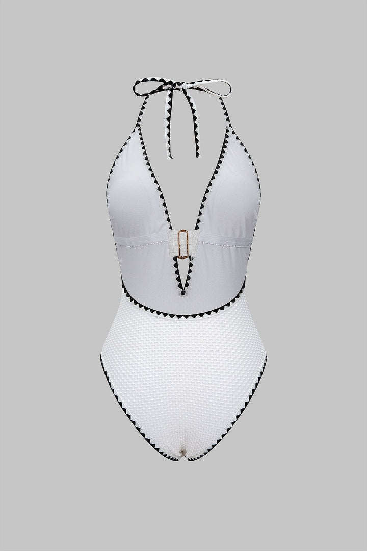Heather | Neck Tie-Back One-Piece Swimsuit