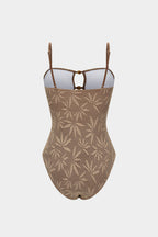 Beaded Backless Slip One-Piece Swimsuit