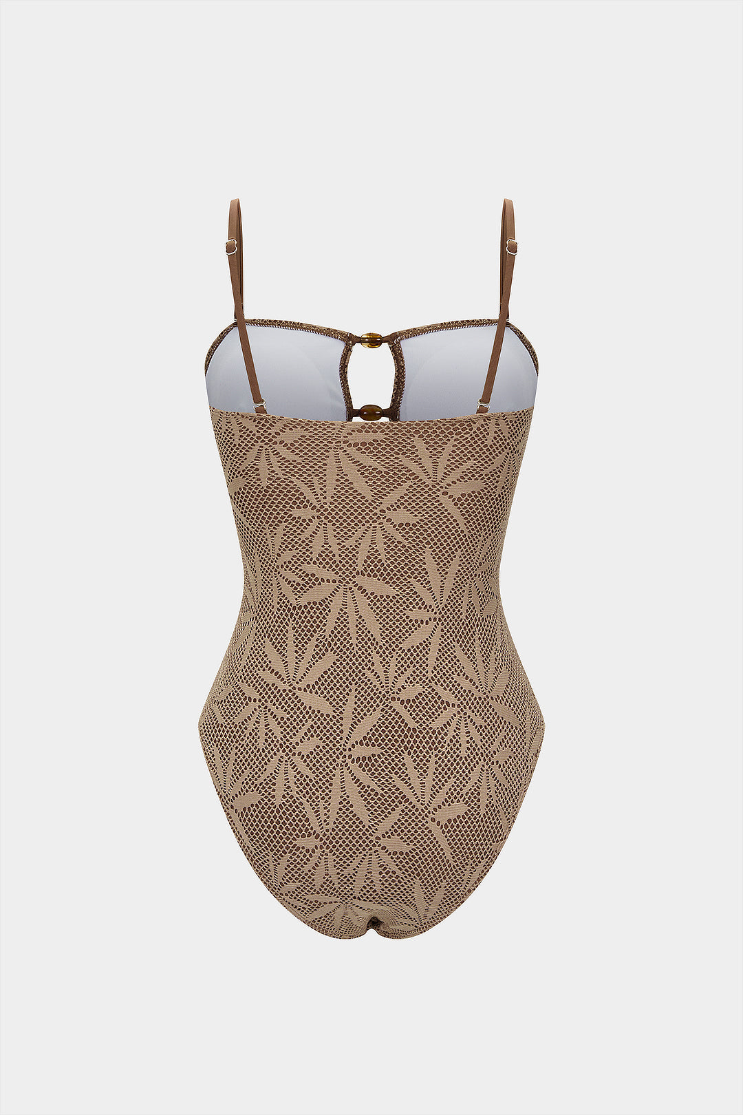 Beaded Backless Slip One-Piece Swimsuit