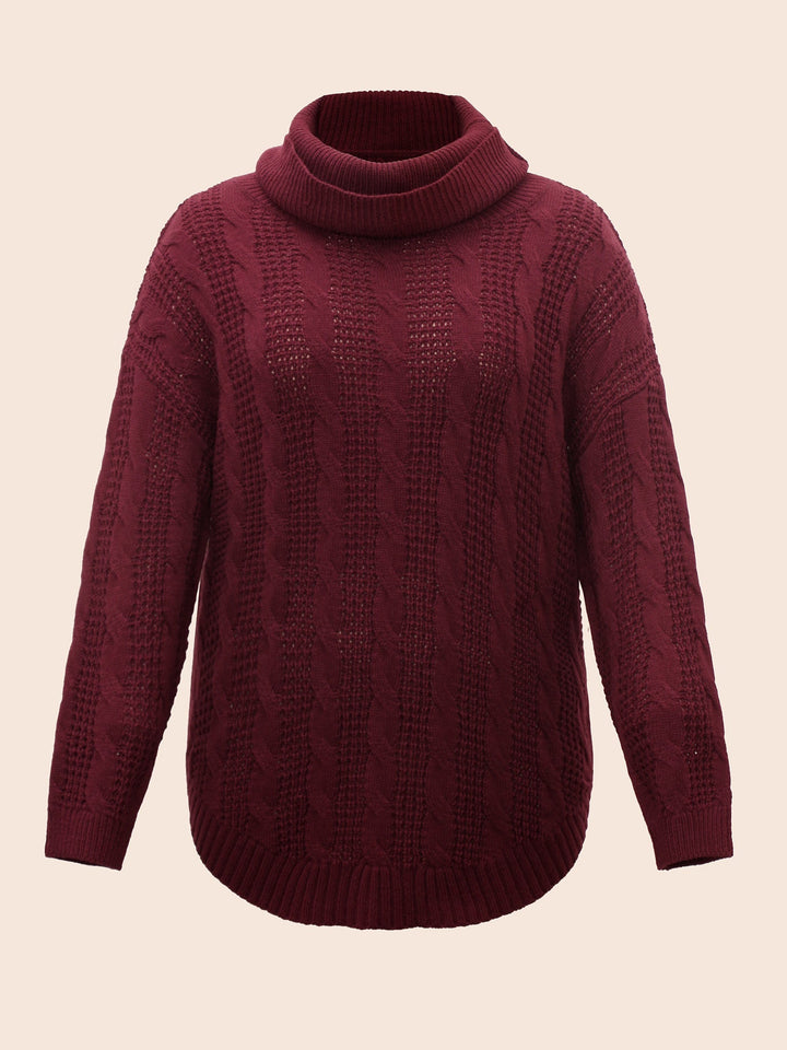 Cozy Tula pullover featuring a stylish cable knit design, turtleneck, and relaxed fit, perfect for layering in cooler weather. - 8