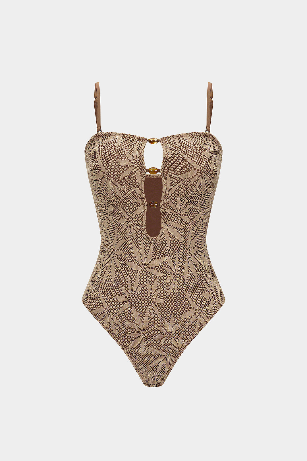 Beaded Backless Slip One-Piece Swimsuit