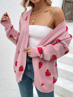 Strawberry | Motif Knit Cardigan