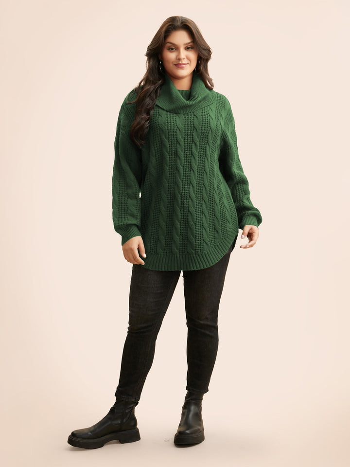 Cozy Tula pullover featuring a stylish cable knit design, turtleneck, and relaxed fit, perfect for layering in cooler weather. - 11