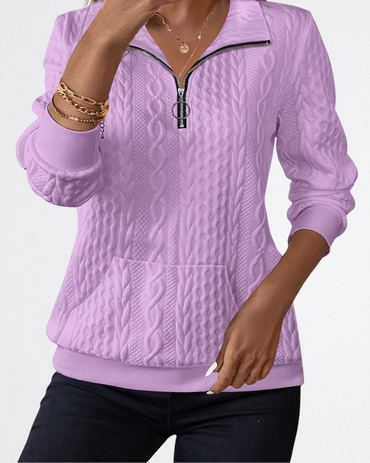 Celeste | Soft Knit Zip Sweater