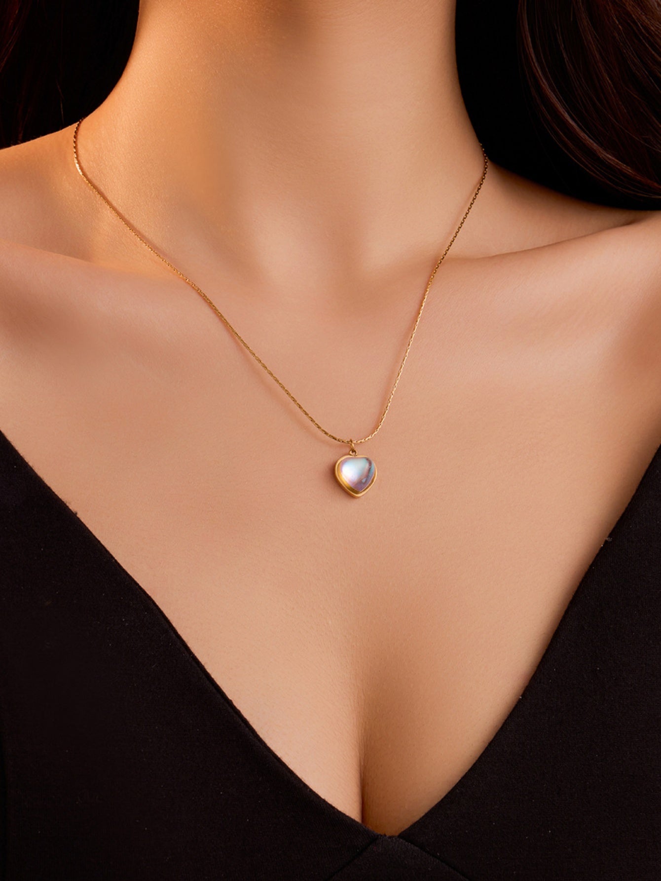 Colorful Heart Pendant Necklace