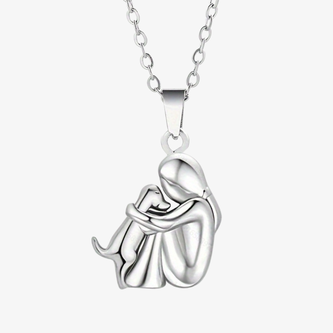 Elysian Dog Pendant Necklace made of sustainable stainless steel, featuring an elegant dog silhouette charm, perfect for pet lovers and eco-conscious fashion enthusiasts. - 7
