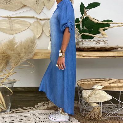LEA™ | Long Denim-Style Dress