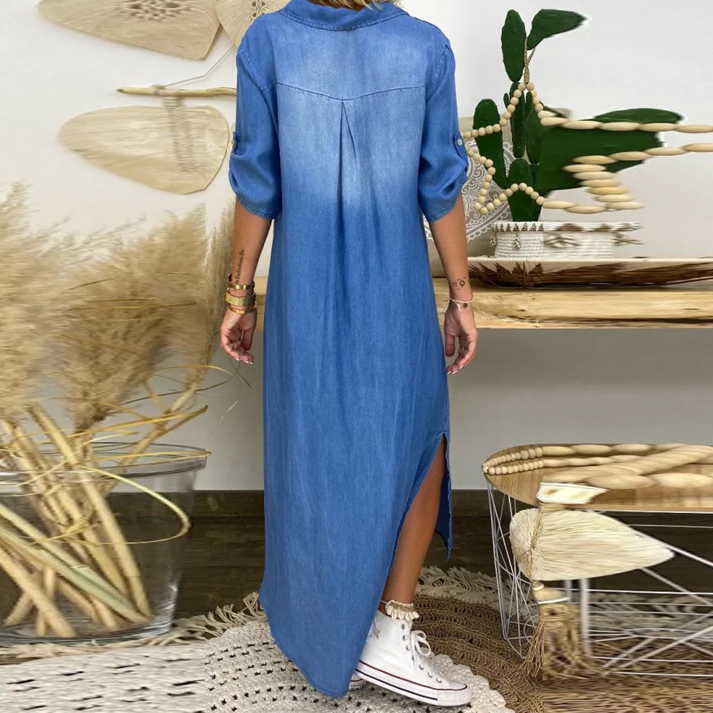 LEA | Long Denim-Style Dress