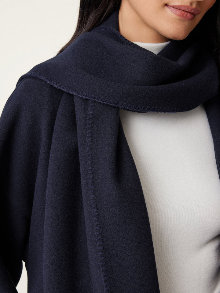 Women's Oversized Scarf Coat, Draped Collar, Relaxed Layering Fit