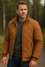 Tom | Chic Diamond Quilted Jacket with Stylish High Collar