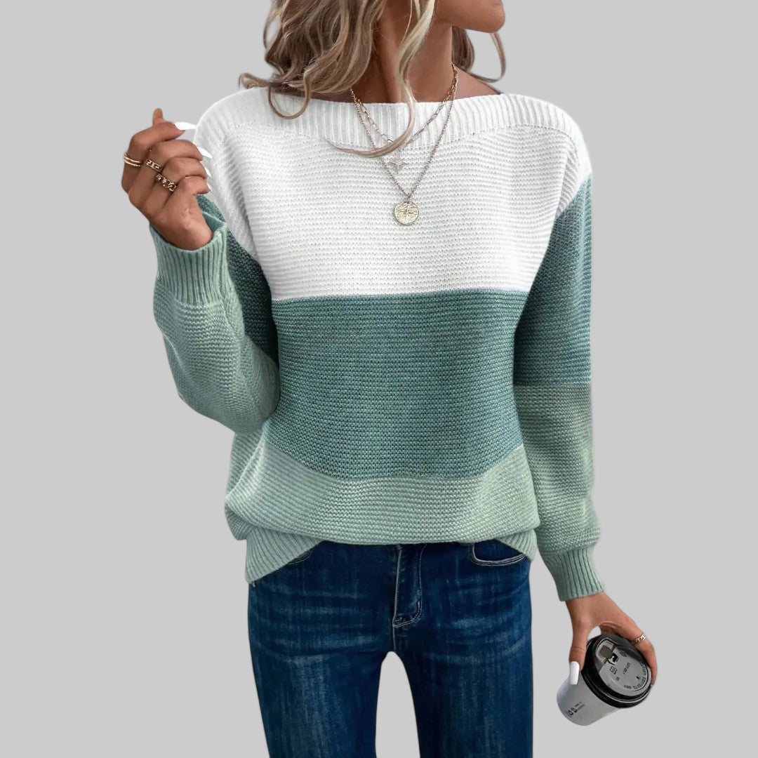 Theresa | Soft Two-Colored Knit Sweater