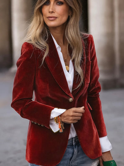 Red Royale Velvet Blazer