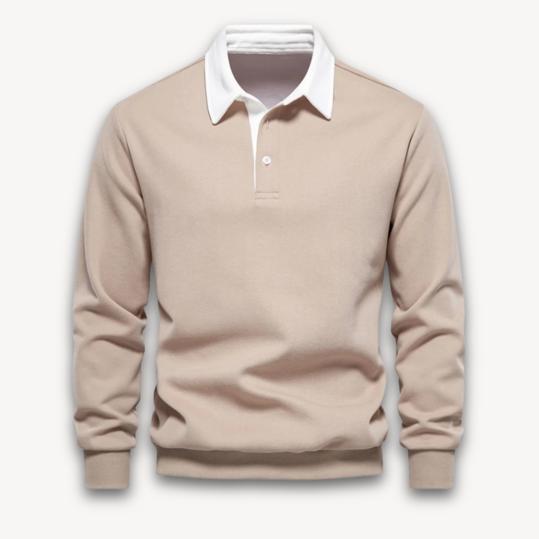 Maverick Long-Sleeve Polo Sweater made from soft, breathable fabric in a stylish design, perfect for casual and semi-formal occasions. - 9