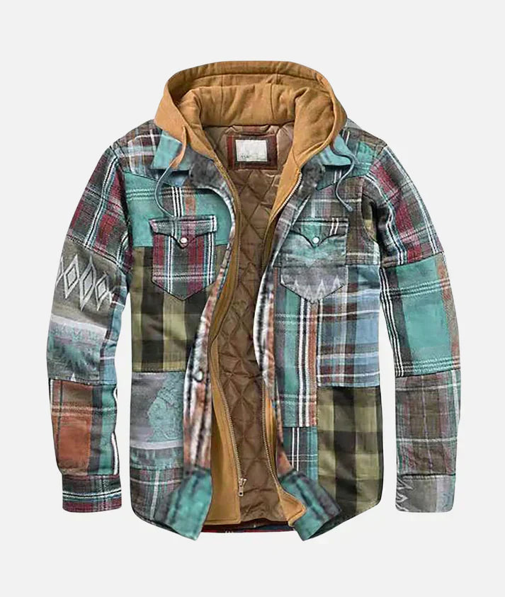 Alain | Plaid patchwork jacket
