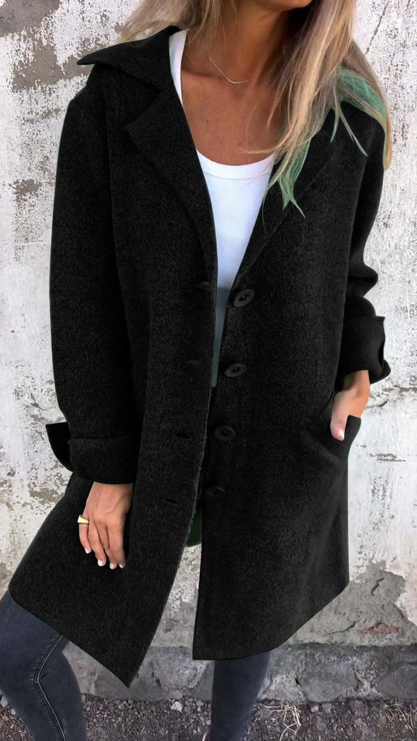 Baylea | Casual Single-Breasted Wool Coat with Lapels