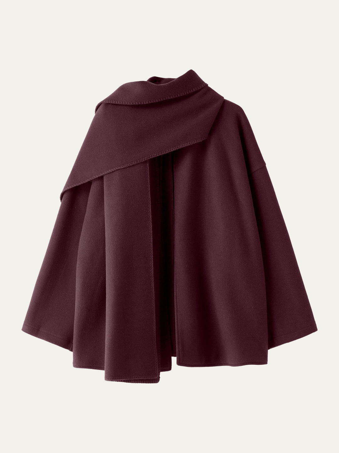 Women's Oversized Scarf Coat, Draped Collar, Relaxed Layering Fit