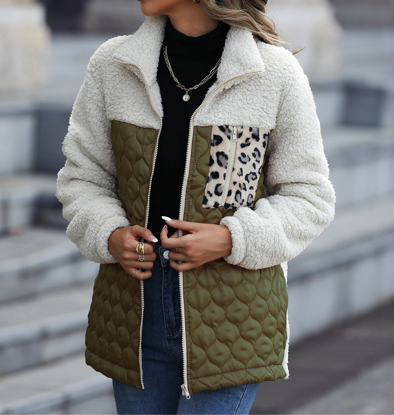 Feroce | Quilted Sherpa Jacket