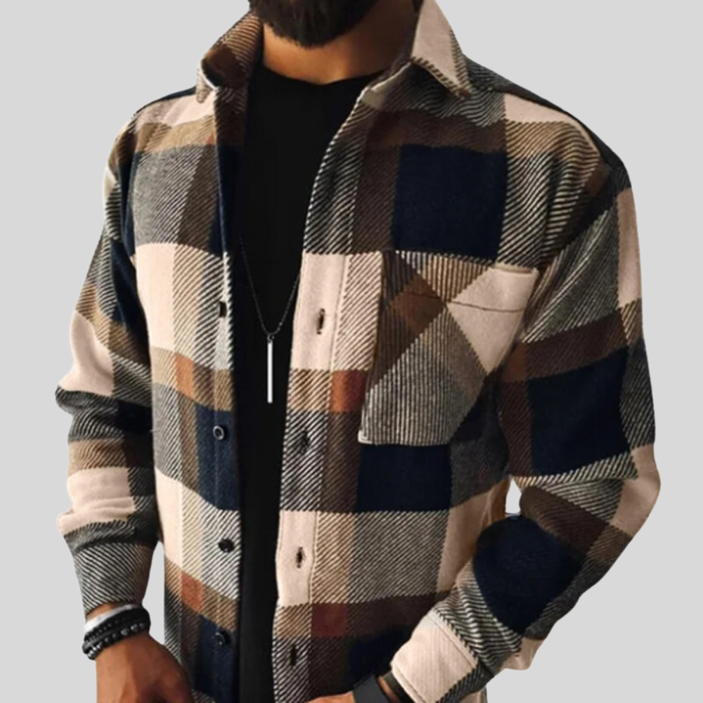 Men’s Plaid Button-Up Shirt | Casual
