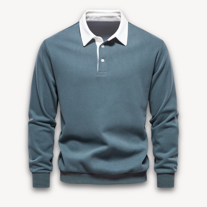 Maverick Long-Sleeve Polo Sweater made from soft, breathable fabric in a stylish design, perfect for casual and semi-formal occasions. - 2
