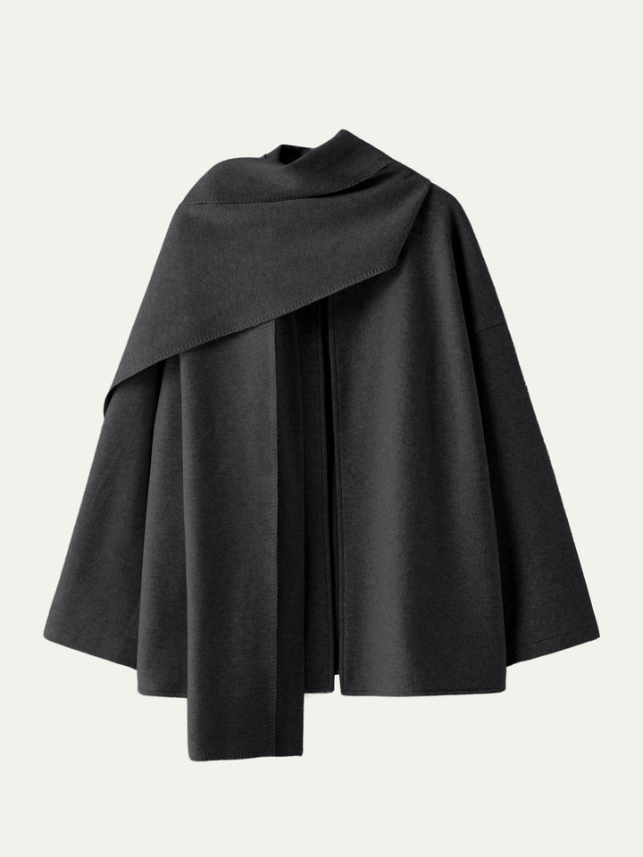 Women's Oversized Scarf Coat, Draped Collar, Relaxed Layering Fit