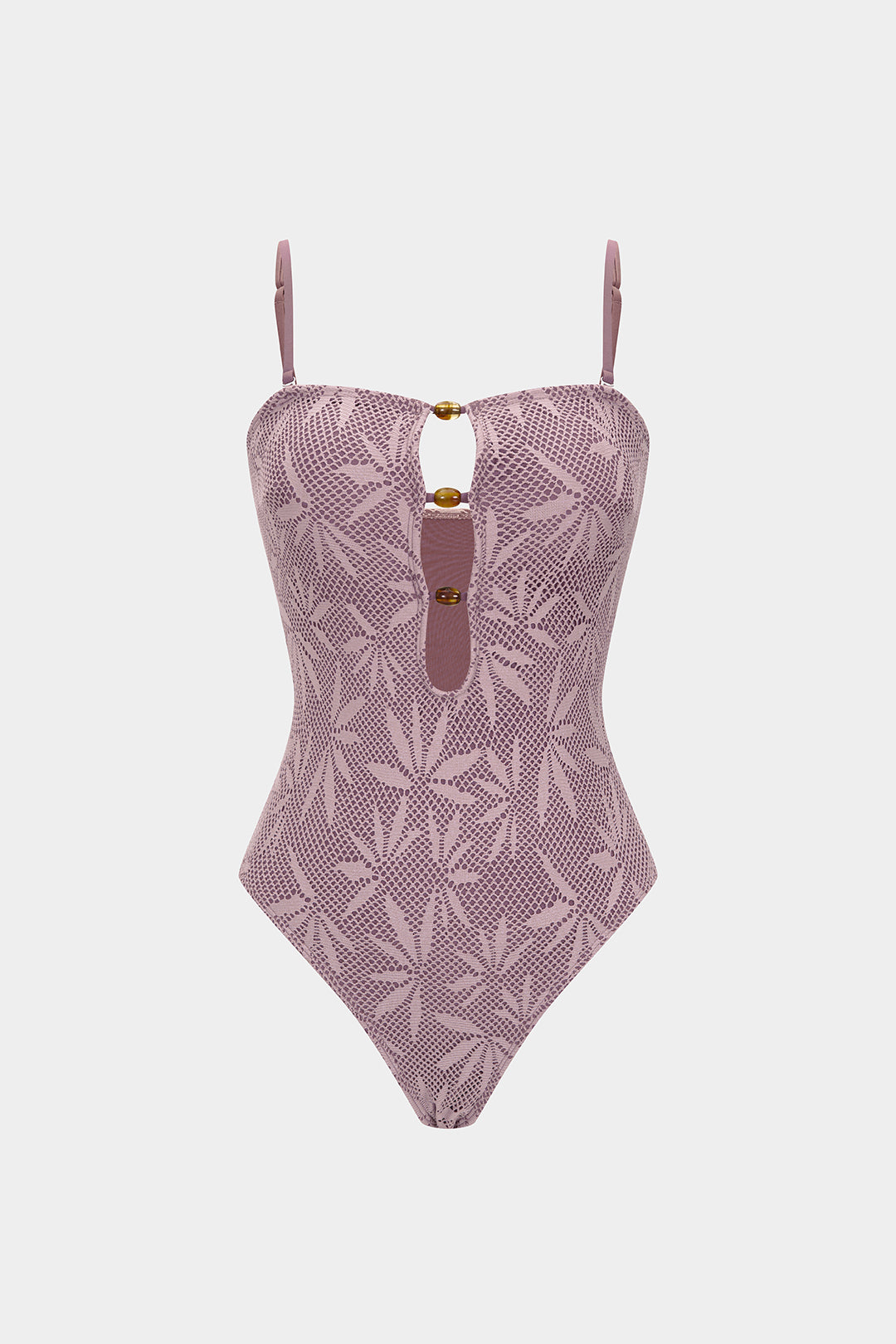 Beaded Backless Slip One-Piece Swimsuit
