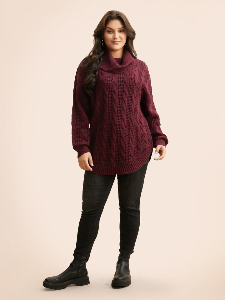 Cozy Tula pullover featuring a stylish cable knit design, turtleneck, and relaxed fit, perfect for layering in cooler weather. - 4