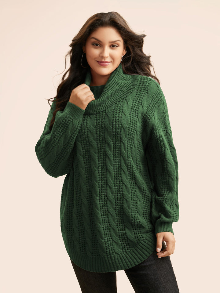 Cozy Tula pullover featuring a stylish cable knit design, turtleneck, and relaxed fit, perfect for layering in cooler weather. - 10