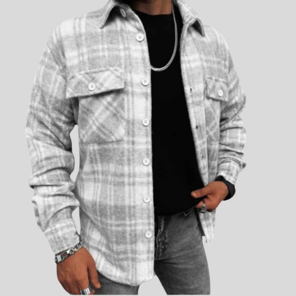 Men’s Plaid Button-Up Shirt | Casual