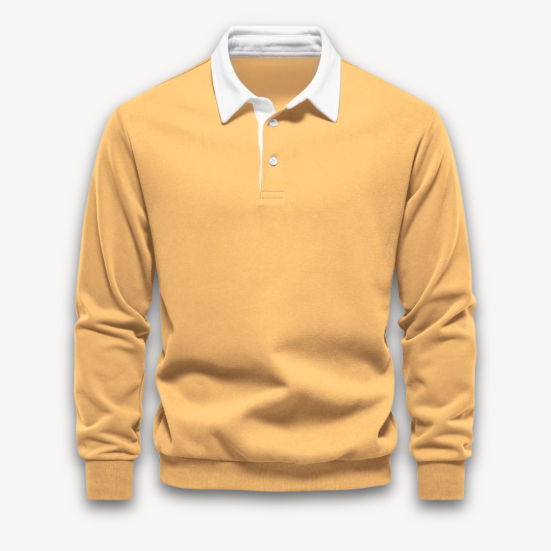 Maverick Long-Sleeve Polo Sweater made from soft, breathable fabric in a stylish design, perfect for casual and semi-formal occasions. - 8