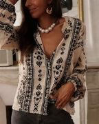 Rosie | Elegant Floral Printed Blouse Long Sleeves