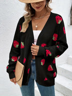 Strawberry | Motif Knit Cardigan