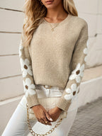 Fleur Sweater in soft knit fabric featuring a relaxed fit, perfect for cozy layering and stylish comfort. - 1