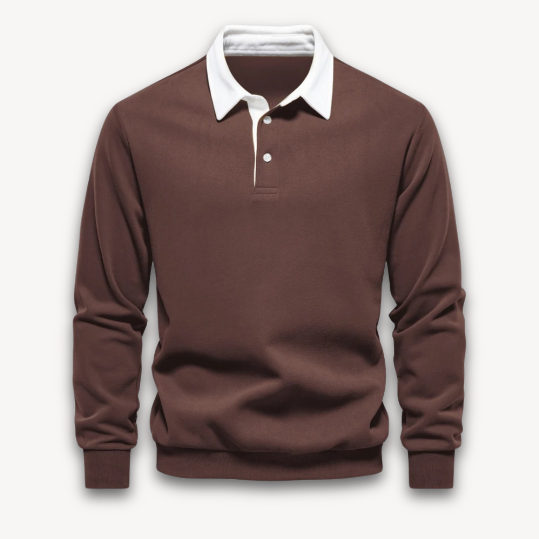 Maverick Long-Sleeve Polo Sweater made from soft, breathable fabric in a stylish design, perfect for casual and semi-formal occasions. - 5