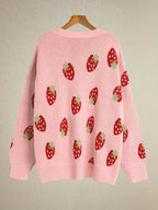 Strawberry | Motif Knit Cardigan
