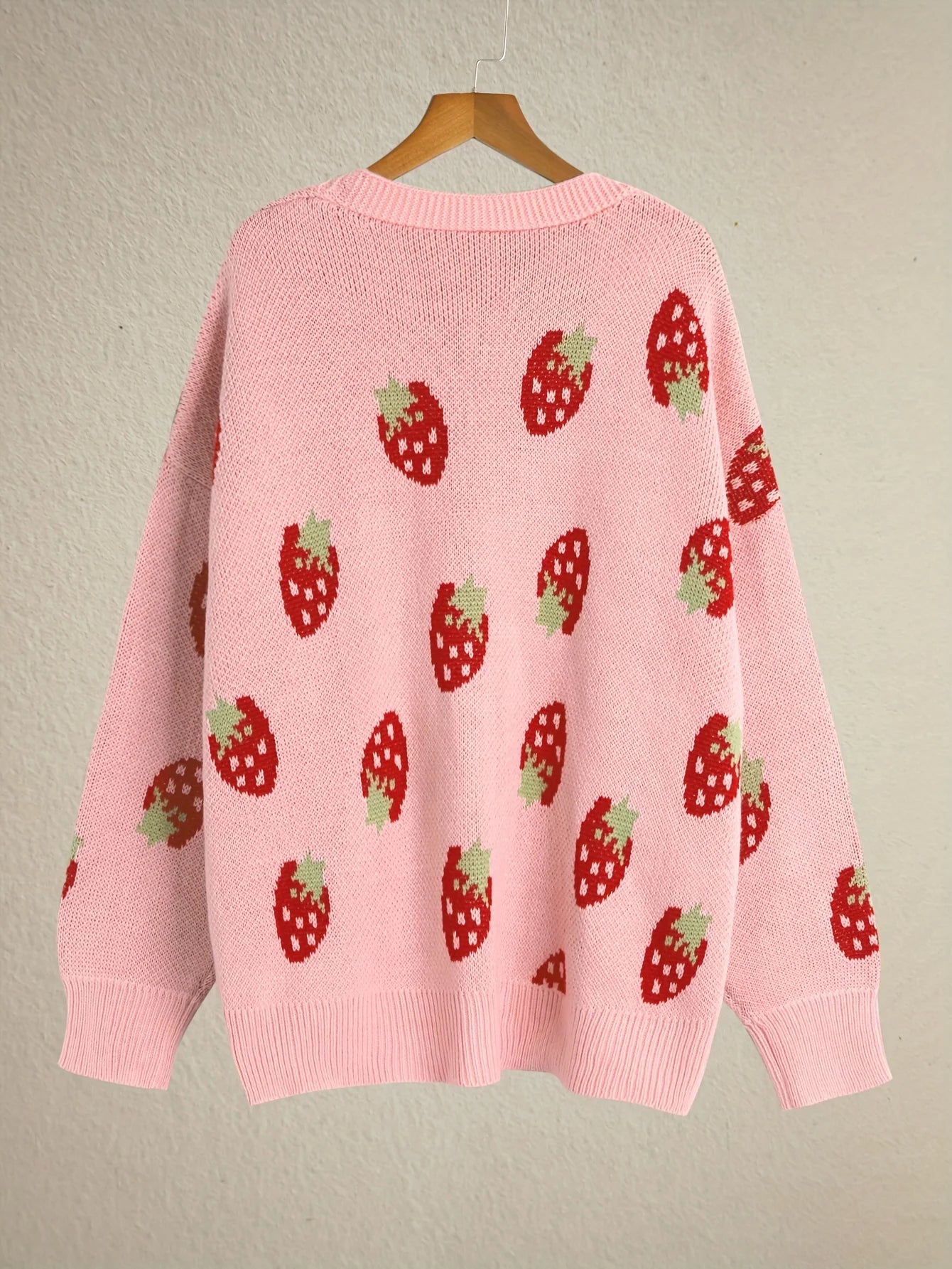 Strawberry | Motif Knit Cardigan