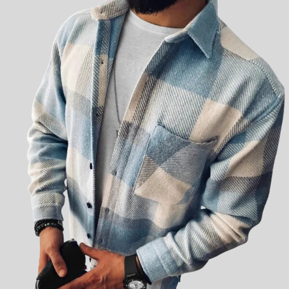 Men’s Plaid Button-Up Shirt | Casual