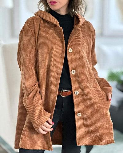 Cordia - Cozy Corduroy Hooded Jacket