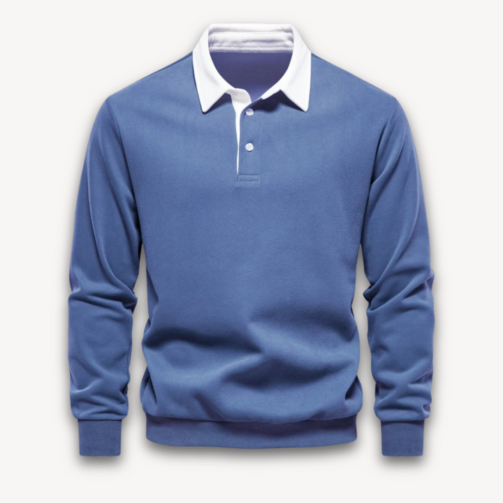 Maverick Long-Sleeve Polo Sweater made from soft, breathable fabric in a stylish design, perfect for casual and semi-formal occasions. - 4