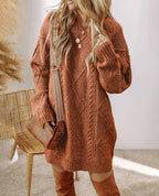 Juno Cable Knit Sweater Dress