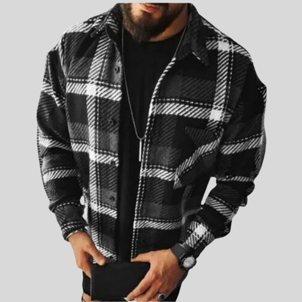 Men’s Plaid Button-Up Shirt | Casual