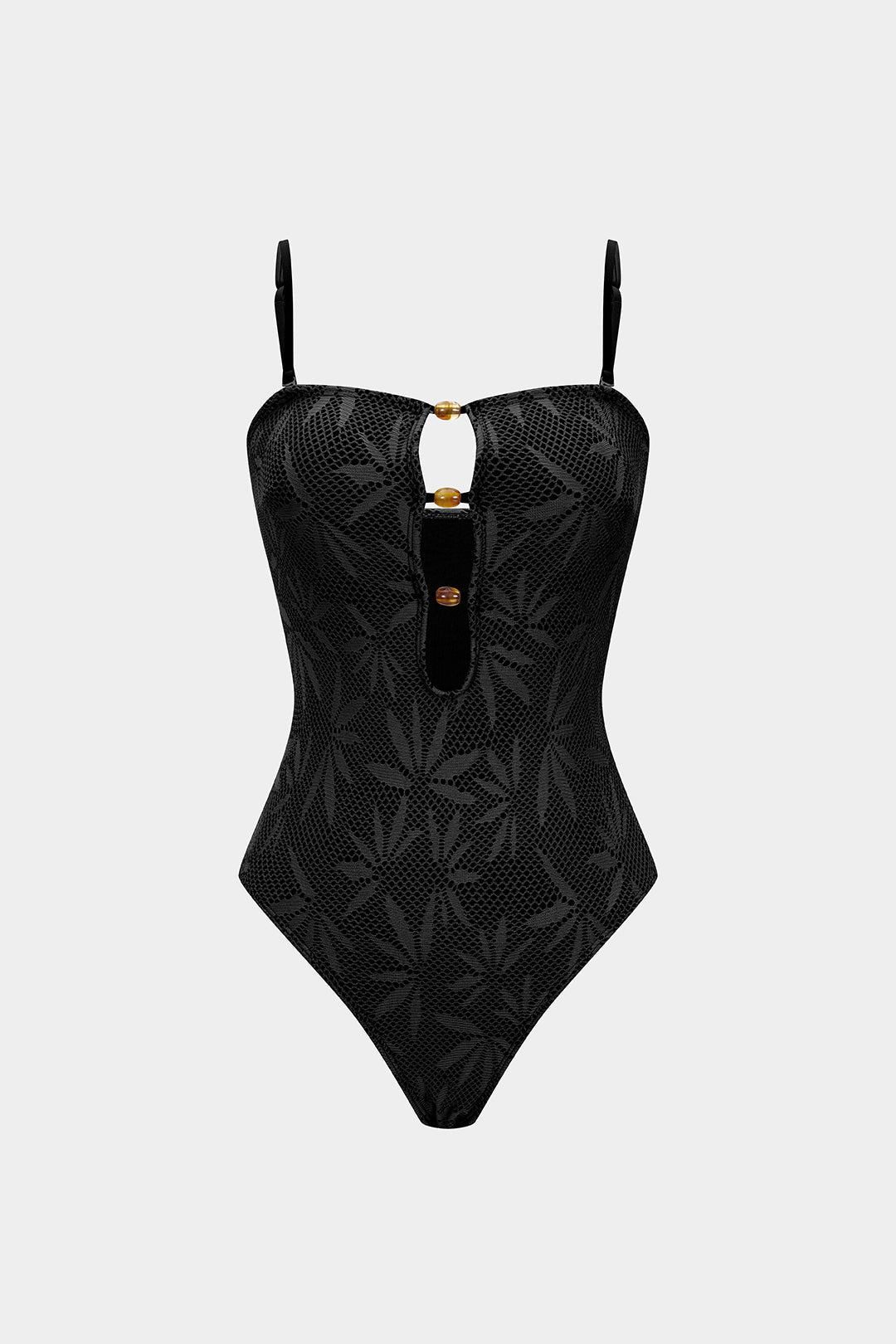Beaded Backless Slip One-Piece Swimsuit