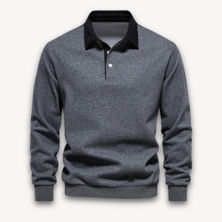 Maverick Long-Sleeve Polo Sweater made from soft, breathable fabric in a stylish design, perfect for casual and semi-formal occasions. - 7