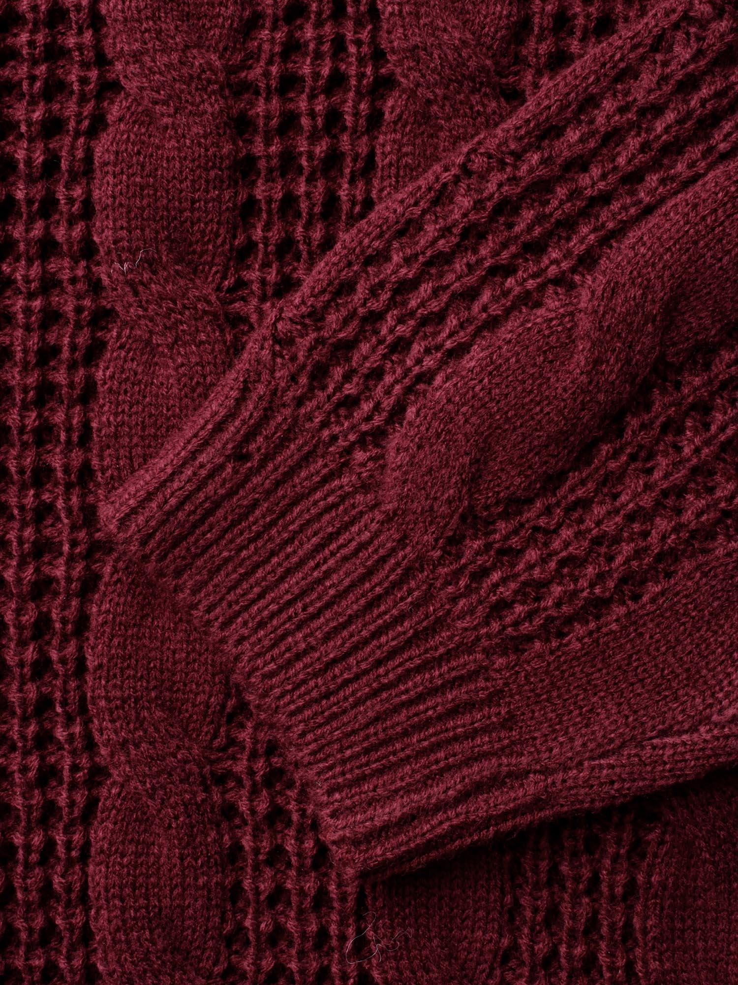 Turtleneck Cable Knit Curved Hem Pullover