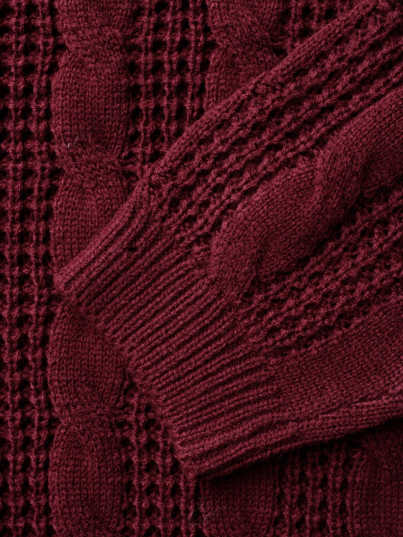 Turtleneck Cable Knit Curved Hem Pullover