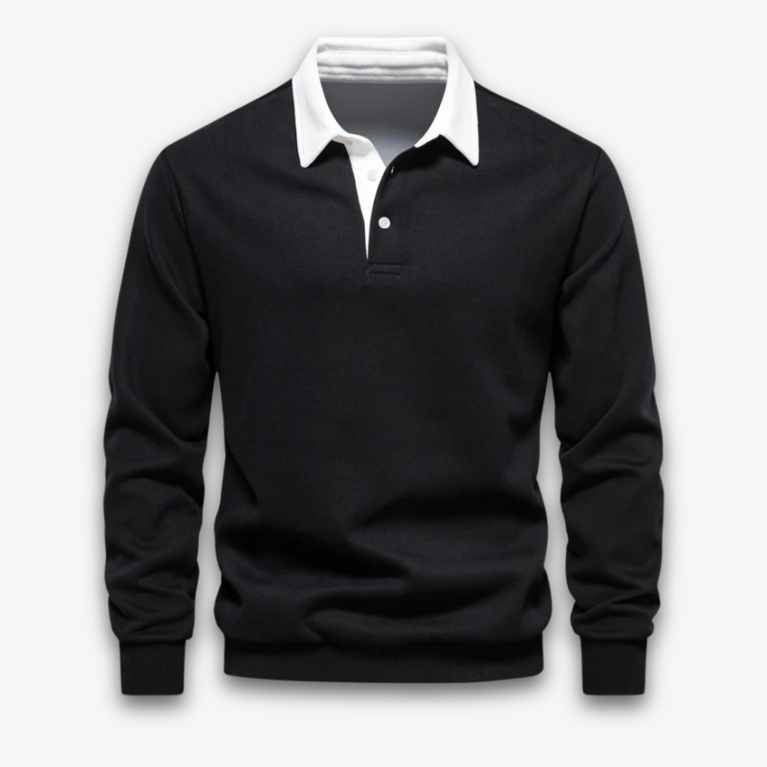 Maverick Long-Sleeve Polo Sweater made from soft, breathable fabric in a stylish design, perfect for casual and semi-formal occasions. - 3