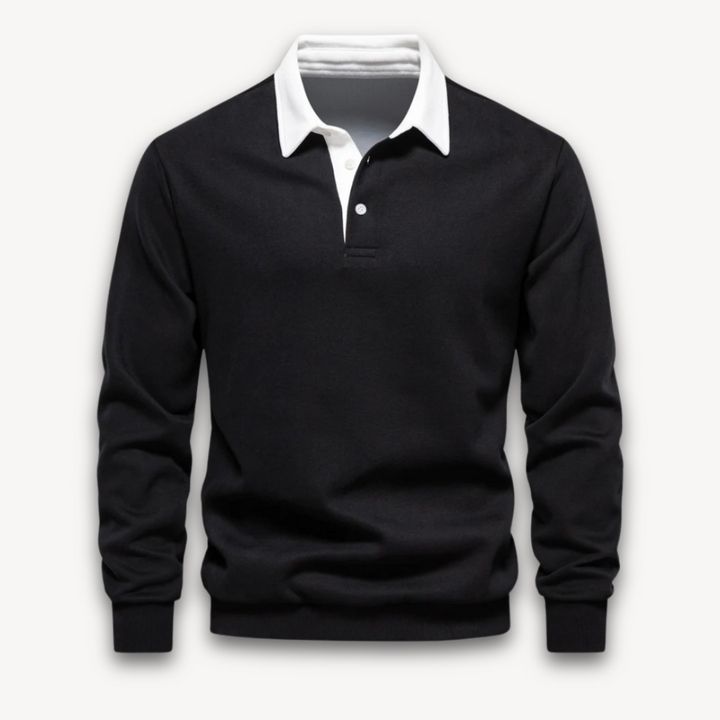 Maverick Long-Sleeve Polo Sweater made from soft, breathable fabric in a stylish design, perfect for casual and semi-formal occasions. - 3